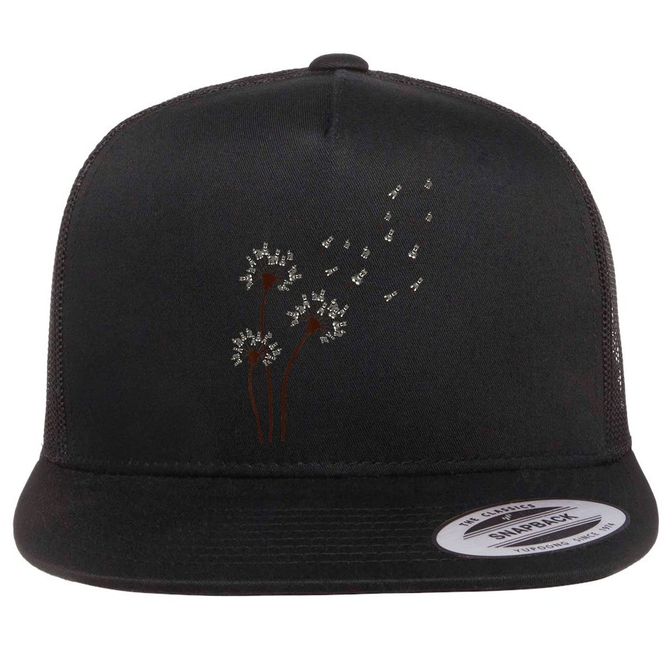 Miniature Schnauzer Dandelion Loves Dog For Mothers Day Dog Flat Bill Trucker Hat