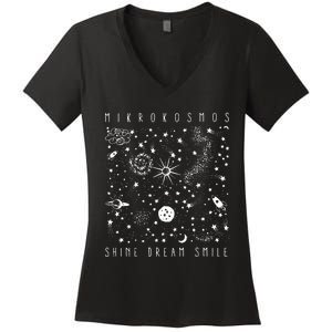 Mikrokosmos Shine Dream Smile Twinkling Starlight Women's V-Neck T-Shirt