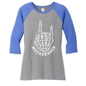 Motherhood Some Days I Rock It Funny Motherhood Skeleton Mom Gift Women's Tri-Blend 3/4-Sleeve Raglan Shirt