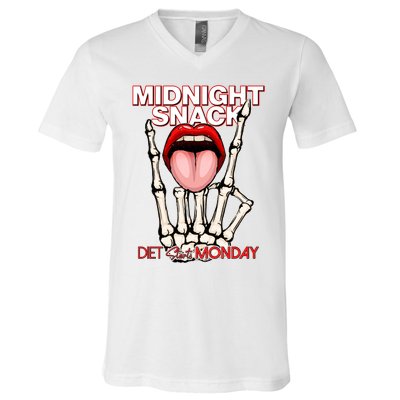 Midnight Snack Diet Starts Monday V-Neck T-Shirt