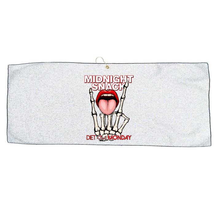 Midnight Snack Diet Starts Monday Large Microfiber Waffle Golf Towel