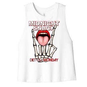 Midnight Snack Diet Starts Monday Women's Racerback Cropped Tank