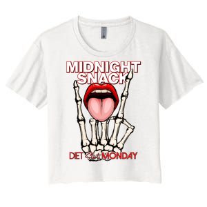 Midnight Snack Diet Starts Monday Women's Crop Top Tee