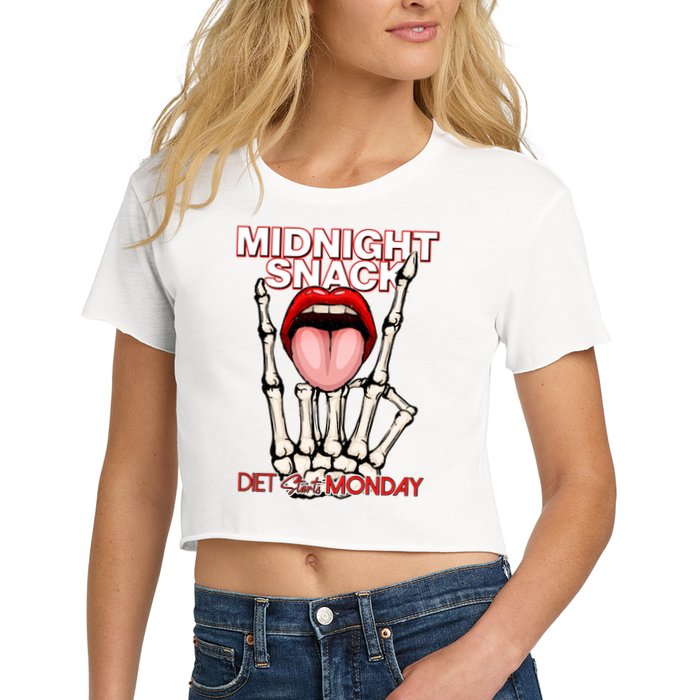 Midnight Snack Diet Starts Monday Women's Crop Top Tee
