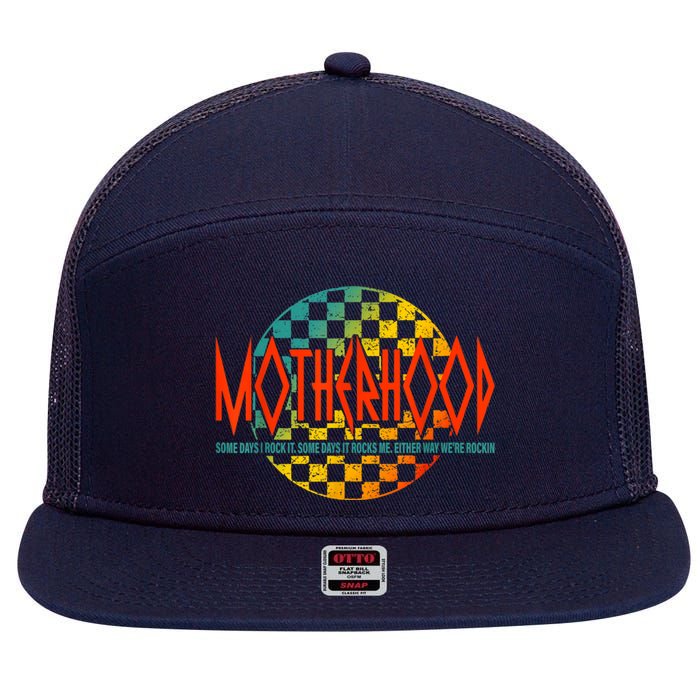 Motherhood Some Days I Rock It Retro Vintage Apparel 7 Panel Mesh Trucker Snapback Hat