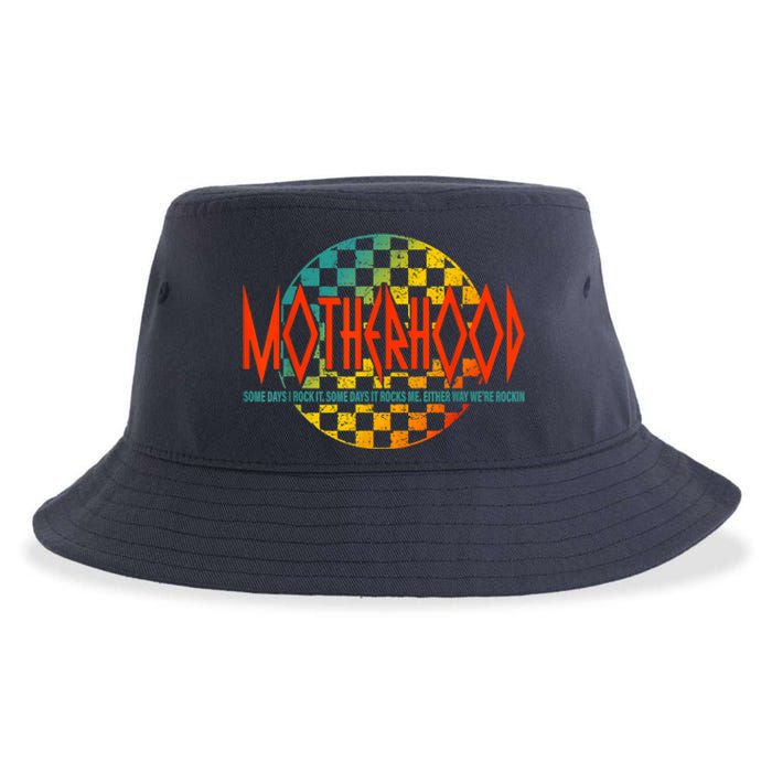 Motherhood Some Days I Rock It Retro Vintage Apparel Sustainable Bucket Hat