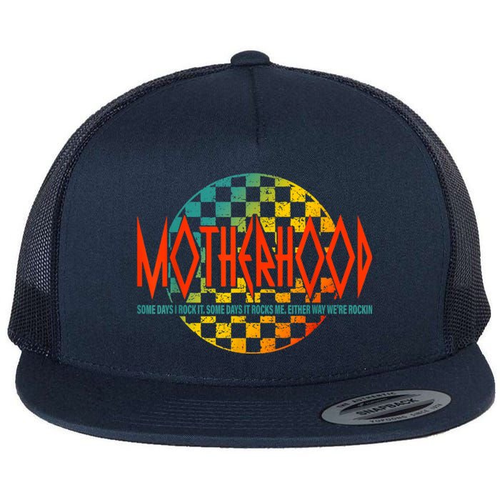 Motherhood Some Days I Rock It Retro Vintage Apparel Flat Bill Trucker Hat