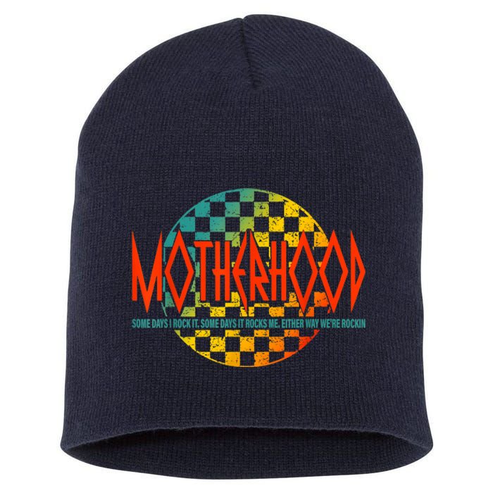 Motherhood Some Days I Rock It Retro Vintage Apparel Short Acrylic Beanie