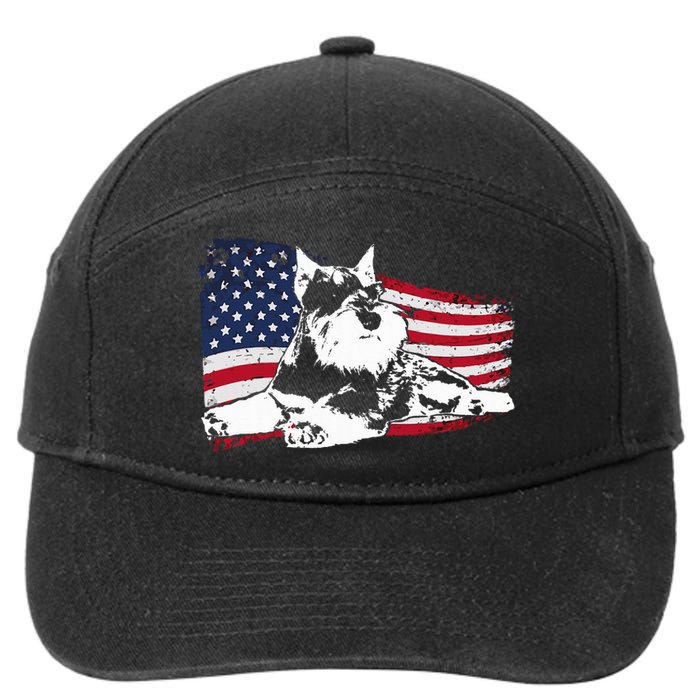 Miniature Schnauzer Dog Breed 7-Panel Snapback Hat