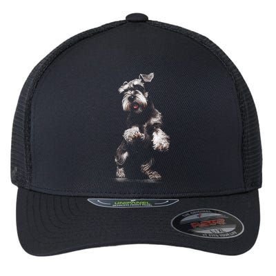 Miniature Schnauzer Dog Art Miniature Schnauzer Flexfit Unipanel Trucker Cap