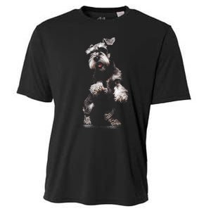 Miniature Schnauzer Dog Art Miniature Schnauzer Cooling Performance Crew T-Shirt