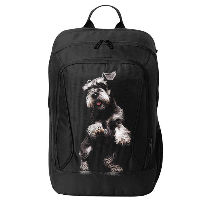 Miniature Schnauzer Dog Art Miniature Schnauzer City Backpack