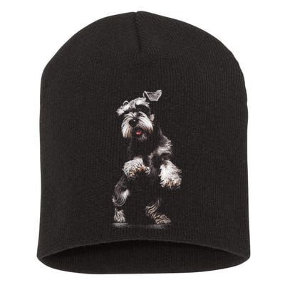 Miniature Schnauzer Dog Art Miniature Schnauzer Short Acrylic Beanie