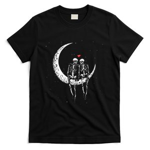 Moonlit Skeleton Duo Halloween Costume T-Shirt