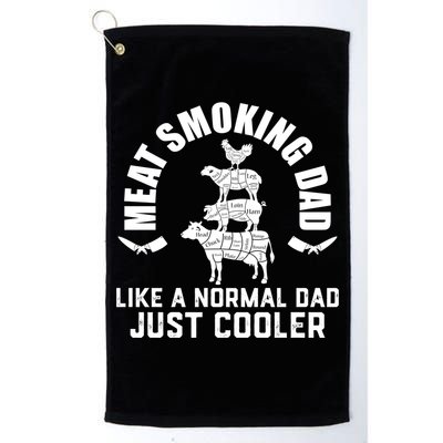 Meat Smoking Dad Meat Smoke Grilling Bbq Fathers Day Gift Golf Towel