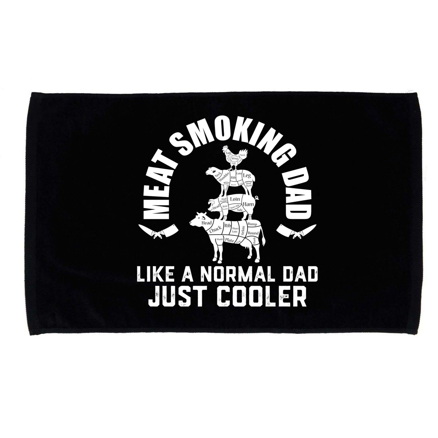 Meat Smoking Dad Meat Smoke Grilling Bbq Fathers Day Gift Microfiber Hand Towel