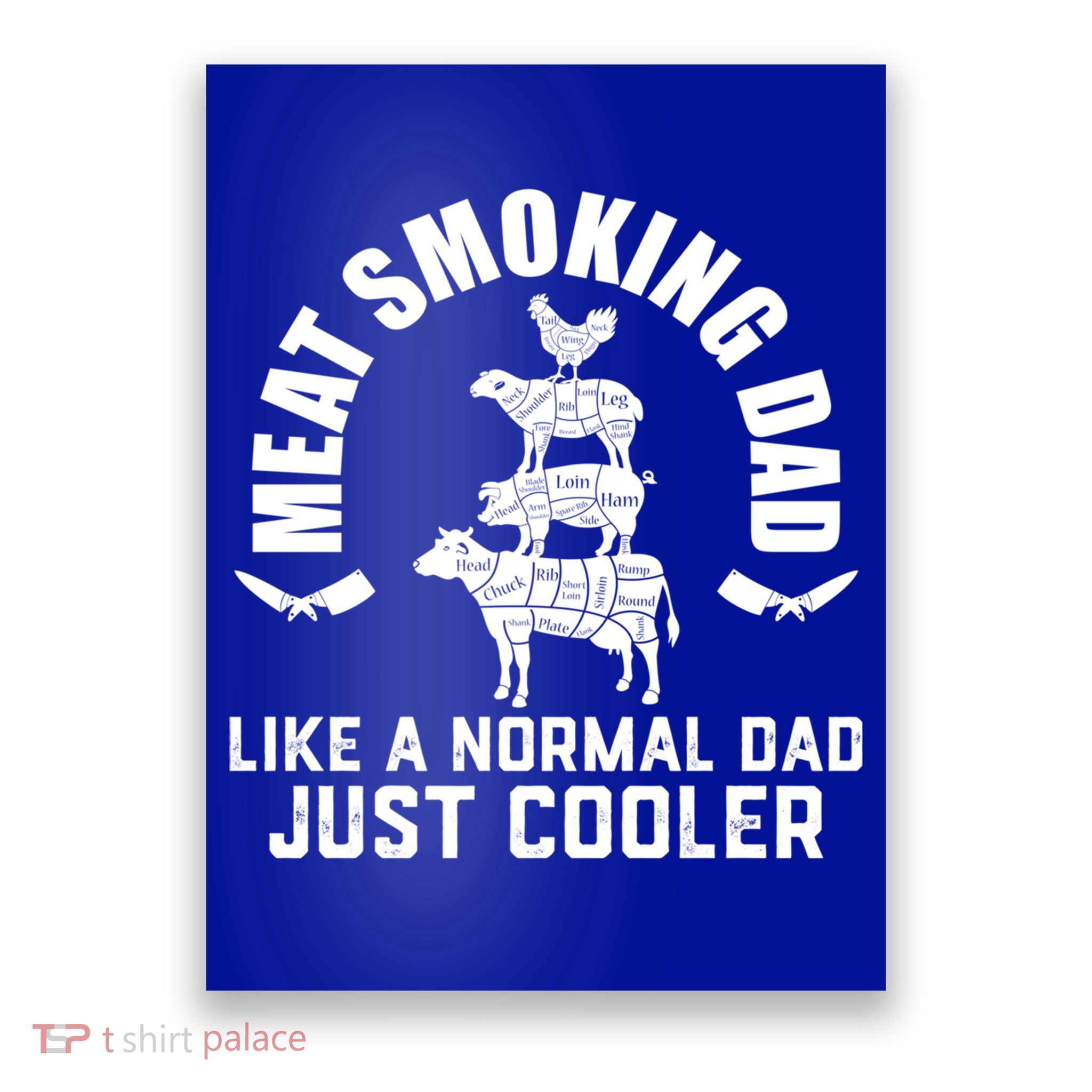 Meat Smoking Dad Meat Smoke Grilling Bbq Fathers Day Gift Poster