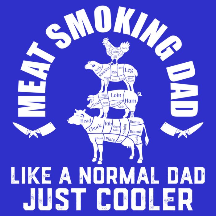 Meat Smoking Dad Meat Smoke Grilling Bbq Fathers Day Gift Women's V-Neck T-Shirt