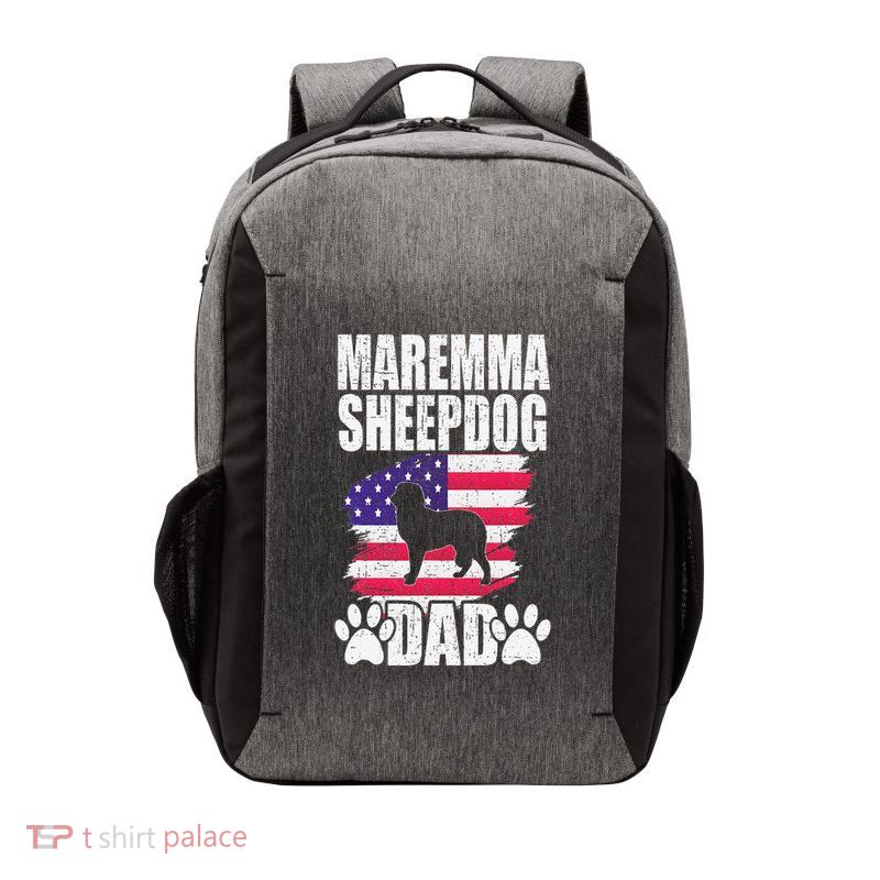 Maremma Sheepdog Dad Dog Lover American Us Flag Vector Backpack
