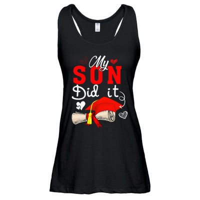 My Son Did It Cute Graduate Cap Proud Son Graduation Ladies Essential Flowy Tank