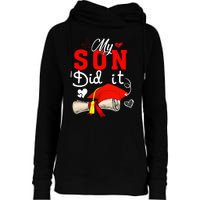 My Son Did It Cute Graduate Cap Proud Son Graduation Womens Funnel Neck Pullover Hood