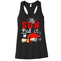 My Son Did It Cute Graduate Cap Proud Son Graduation Women's Racerback Tank