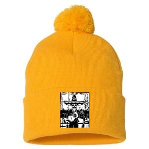 Mariachi Skeleton Dia De Los Muertos Tequila T Pom Pom 12in Knit Beanie