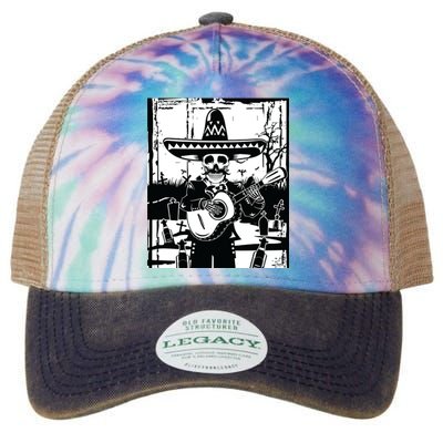 Mariachi Skeleton Dia De Los Muertos Tequila T Legacy Tie Dye Trucker Hat