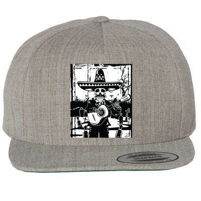 Mariachi Skeleton Dia De Los Muertos Tequila T Wool Snapback Cap