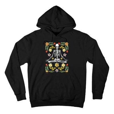 Meditating Skeleton Dia De Los Muertos Mexican Day Of Dead Hoodie