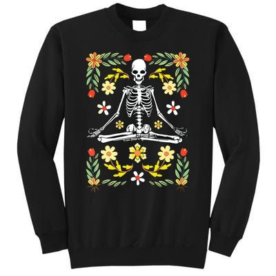 Meditating Skeleton Dia De Los Muertos Mexican Day Of Dead Sweatshirt