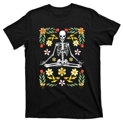 Meditating Skeleton Dia De Los Muertos Mexican Day Of Dead T-Shirt