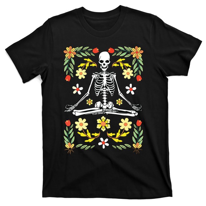 Meditating Skeleton Dia De Los Muertos Mexican Day Of Dead T-Shirt