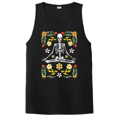 Meditating Skeleton Dia De Los Muertos Mexican Day Of Dead PosiCharge Competitor Tank