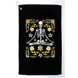 Meditating Skeleton Dia De Los Muertos Mexican Day Of Dead Platinum Collection Golf Towel