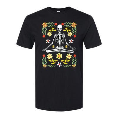 Meditating Skeleton Dia De Los Muertos Mexican Day Of Dead Softstyle® CVC T-Shirt