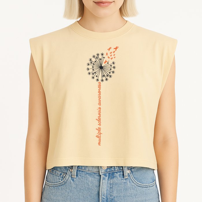 Multiple Sclerosis Dandelion MS Awareness Garment-Dyed Women's Muscle Tee