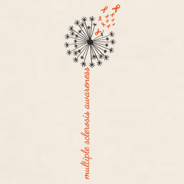 Multiple Sclerosis Dandelion MS Awareness Garment-Dyed Women's Muscle Tee