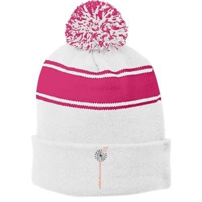 Multiple Sclerosis Dandelion MS Awareness Stripe Pom Pom Beanie