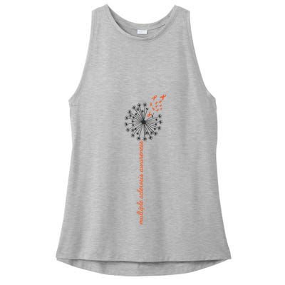 Multiple Sclerosis Dandelion MS Awareness Ladies PosiCharge Tri-Blend Wicking Tank