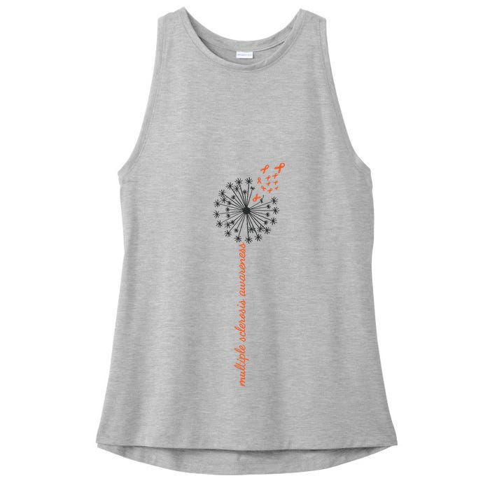 Multiple Sclerosis Dandelion MS Awareness Ladies PosiCharge Tri-Blend Wicking Tank