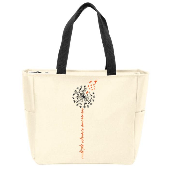 Multiple Sclerosis Dandelion MS Awareness Zip Tote Bag