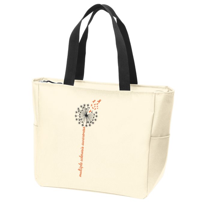 Multiple Sclerosis Dandelion MS Awareness Zip Tote Bag