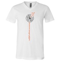 Multiple Sclerosis Dandelion MS Awareness V-Neck T-Shirt