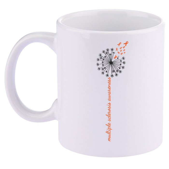 Multiple Sclerosis Dandelion MS Awareness 11oz C Handle Ceramic Mug