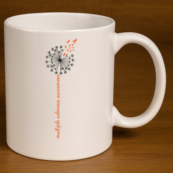 Multiple Sclerosis Dandelion MS Awareness 11oz C Handle Ceramic Mug