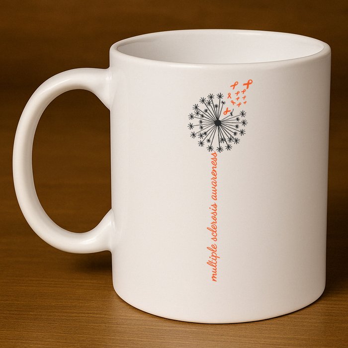 Multiple Sclerosis Dandelion MS Awareness 11oz C Handle Ceramic Mug