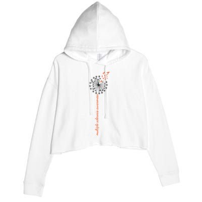 Multiple Sclerosis Dandelion MS Awareness Crop Fleece Hoodie