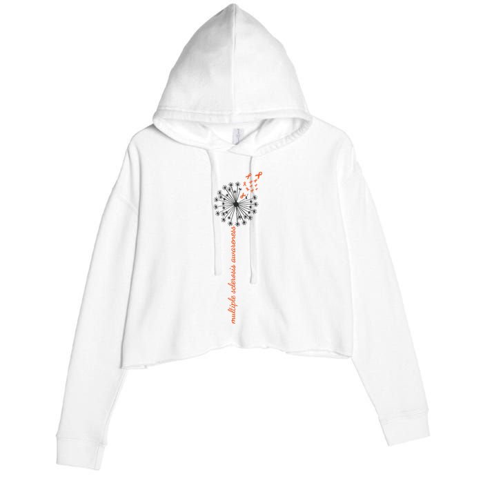 Multiple Sclerosis Dandelion MS Awareness Crop Fleece Hoodie