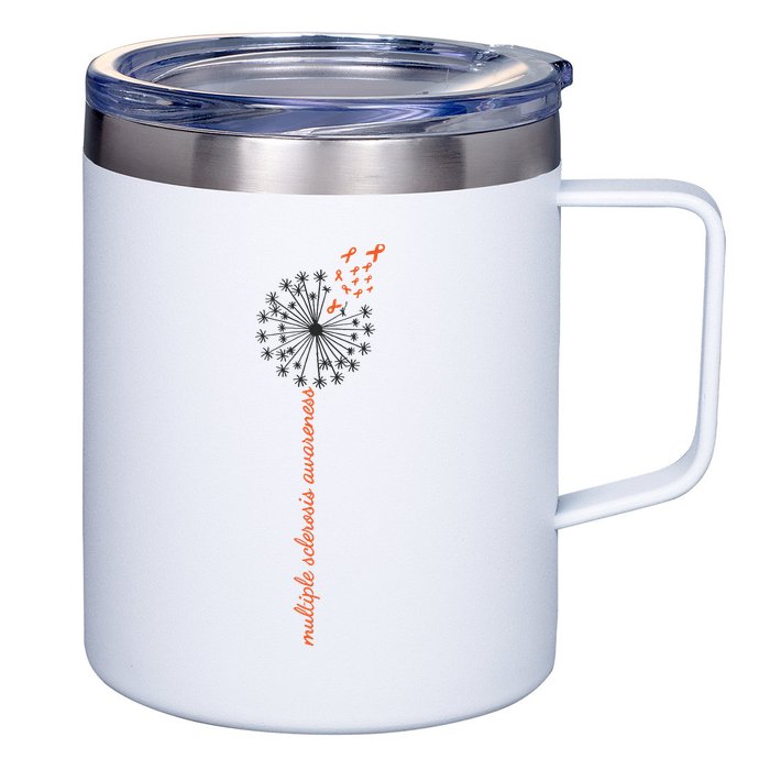 Multiple Sclerosis Dandelion MS Awareness 12oz Stainless Steel Coffee Mug
